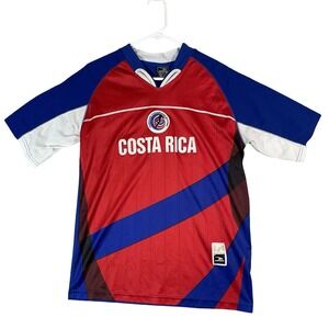 Costa Rica Soccer Jersey Mens M National Team Home Drako Vtg Red Blue Kit